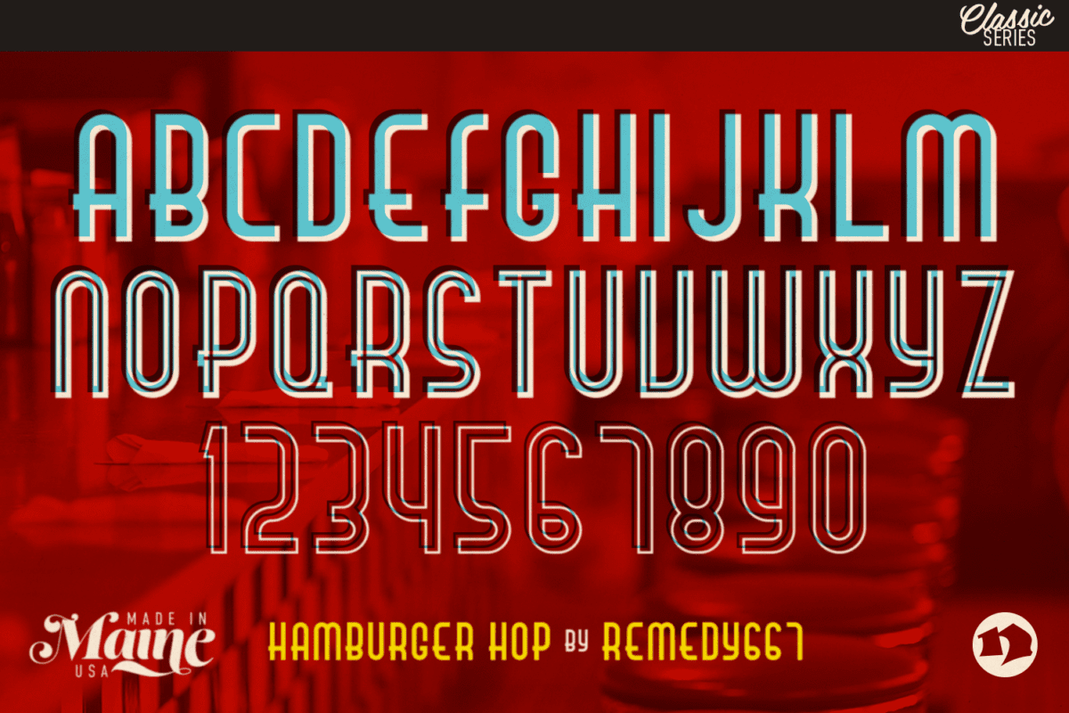 Remedy667 Presents Hamburger Hop - Classic Diner Font Letters & Numbers