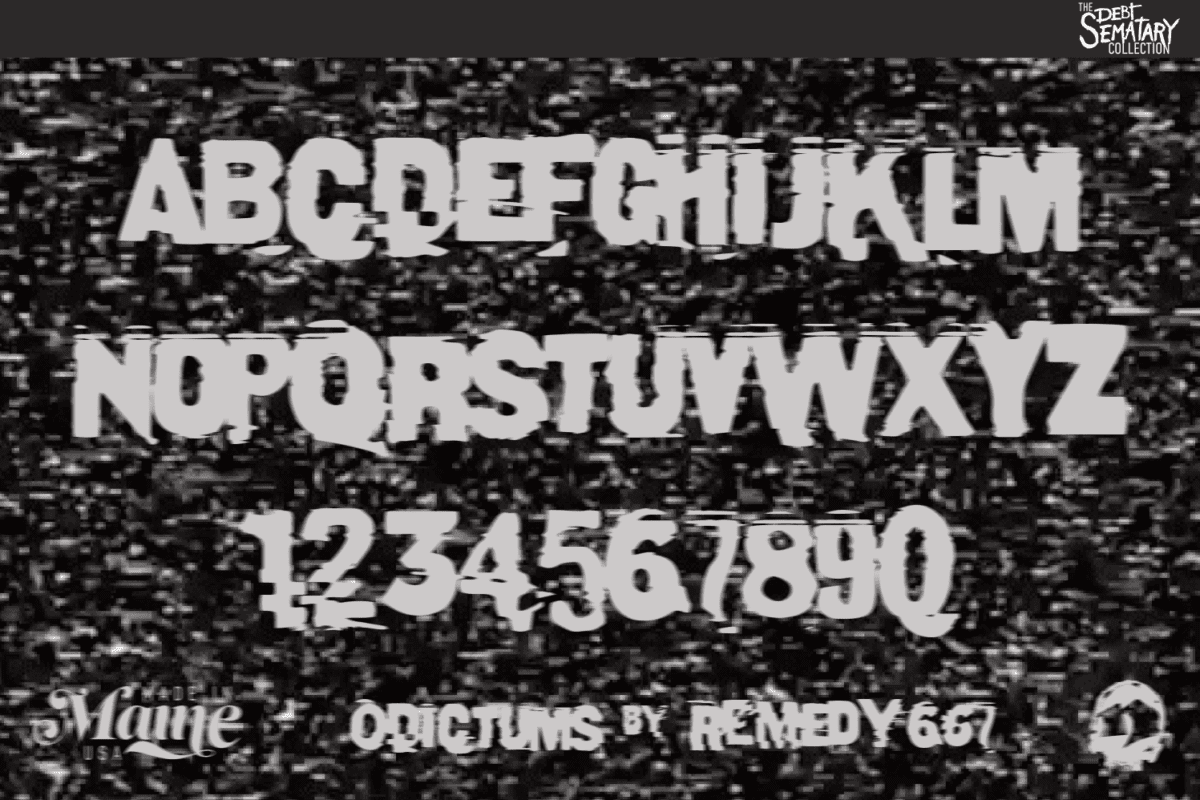 Remedy667 Presents Odictums A VHS Inspired Horror Font Letters & Numbers