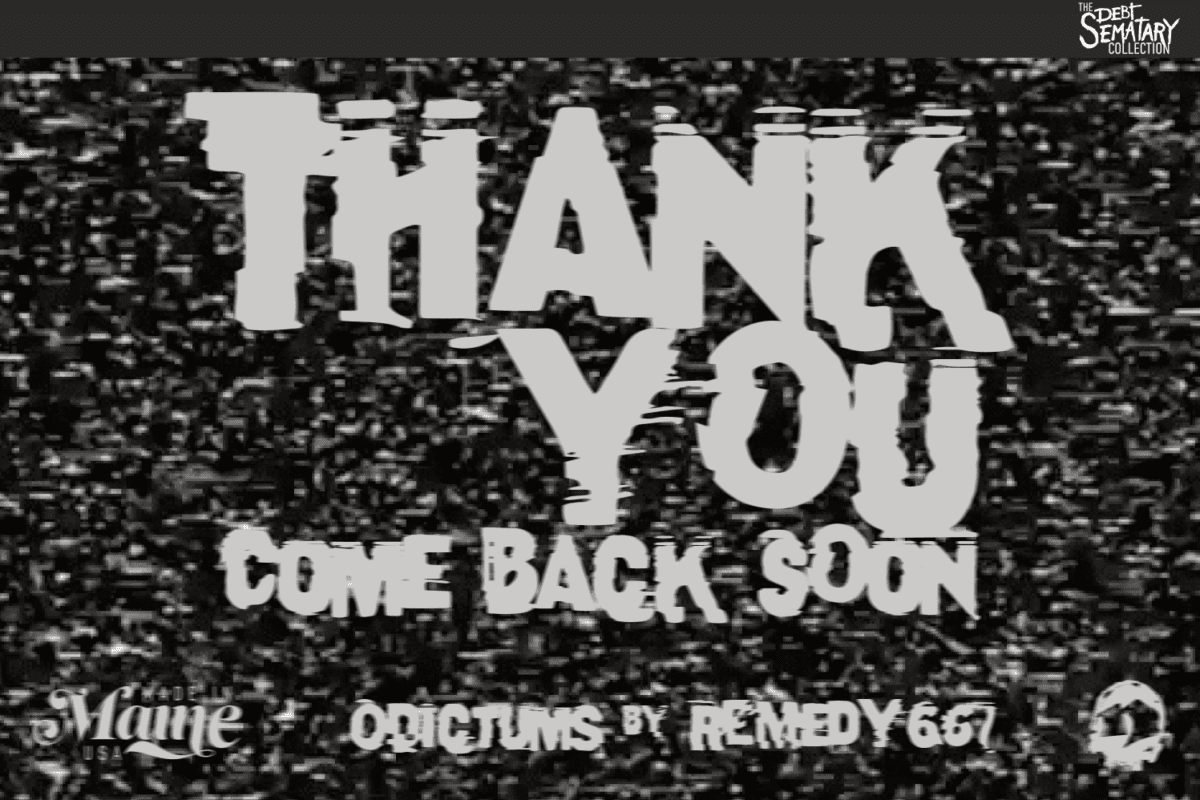 Remedy667 Presents Odictums A VHS Inspired Horror Font - Thank You, Come Back Soon