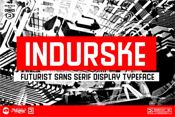 Indurske - Futurist Sans Serif Display Typeface from Remedy667