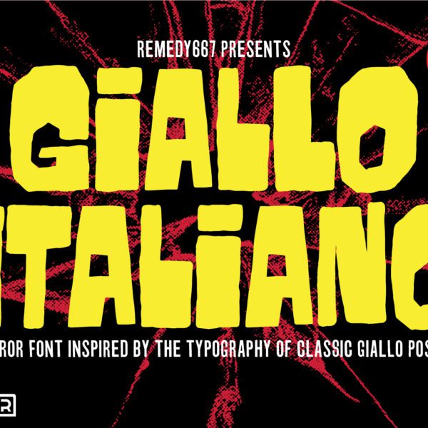 Remedy667 presents Giallo Italiano, a Horror Font inspired by the typeography of classic Giallo & Spaghetti Western Posters. A Horror movie font by Remedy667.