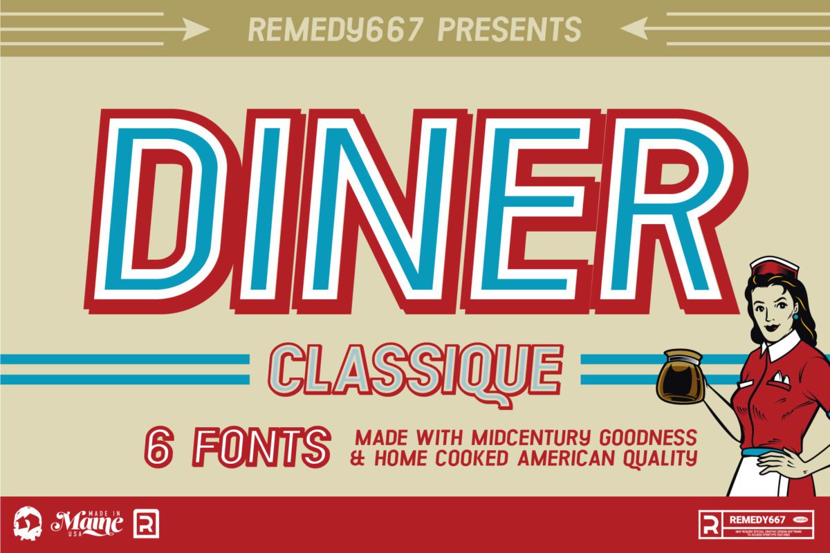 Diner Classic Retro Font by Remedy667