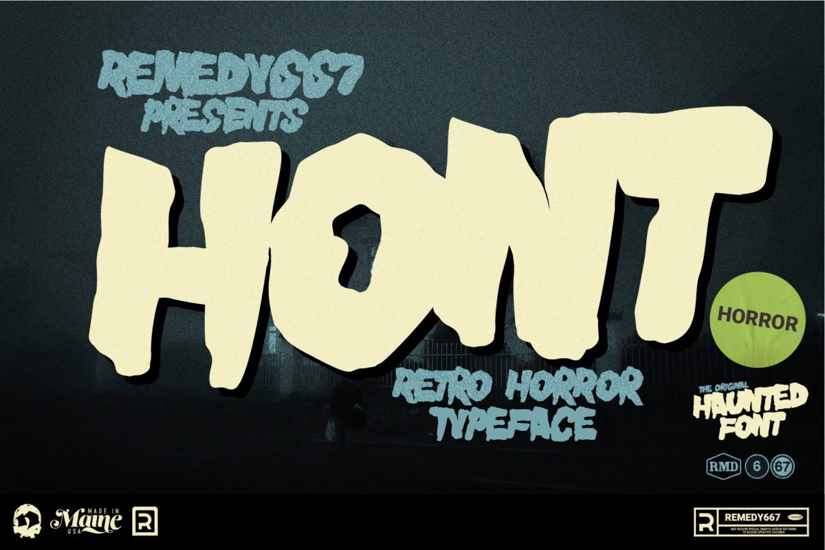 Hont - Retro Horror Typeface by Remedy667