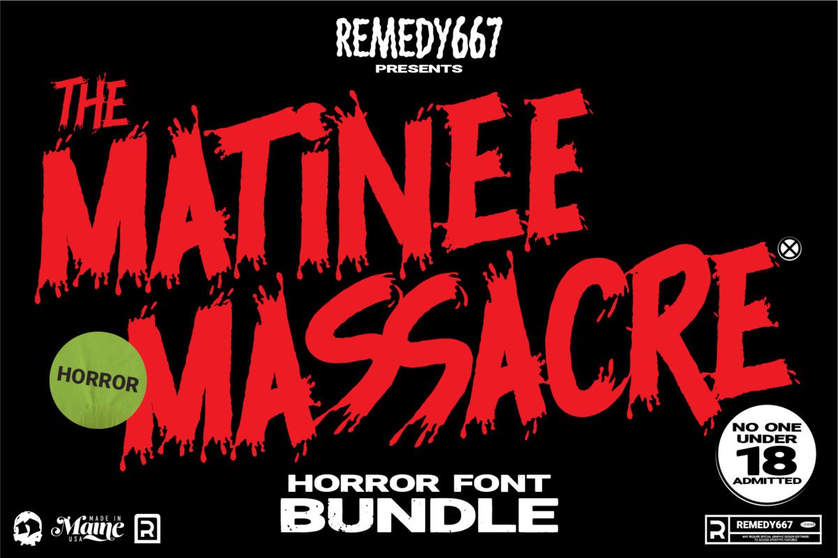 Remedy667 Matinee Massacre Horror Font Bundle