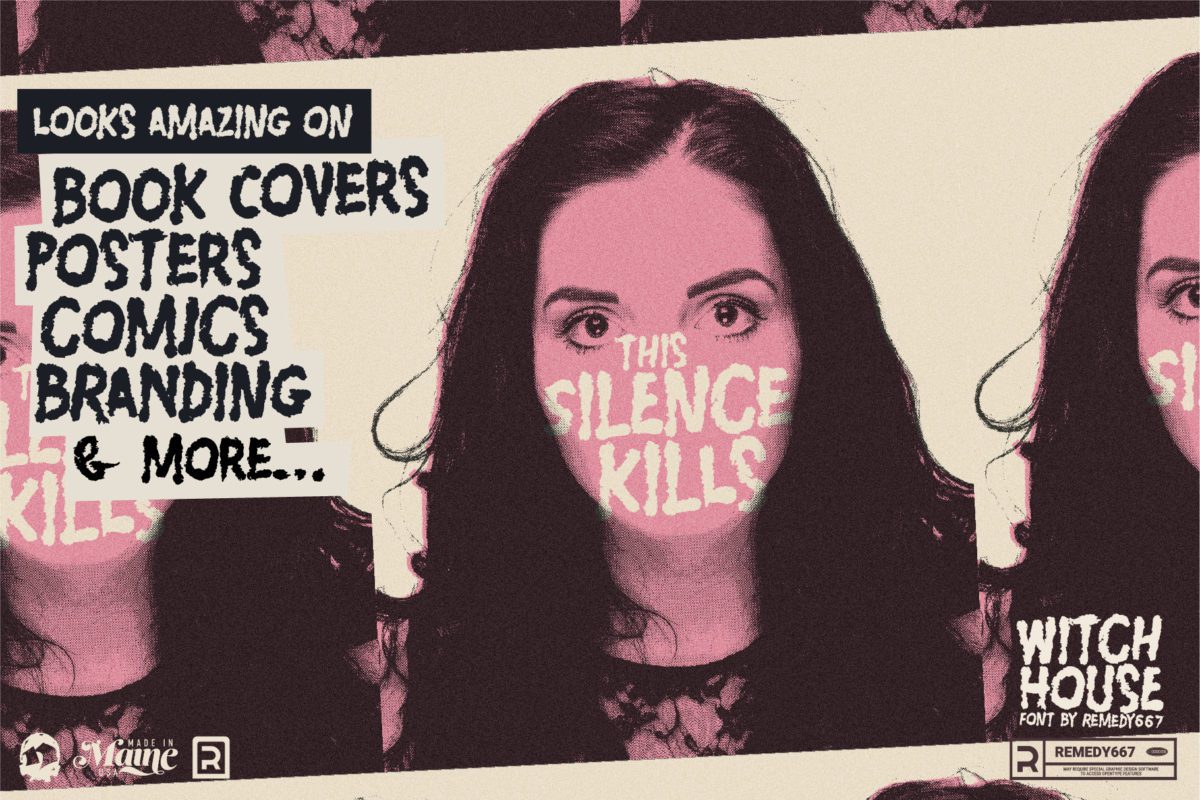 Remedy667 Witch House Horror Font The Silence Kills Book Cover Design