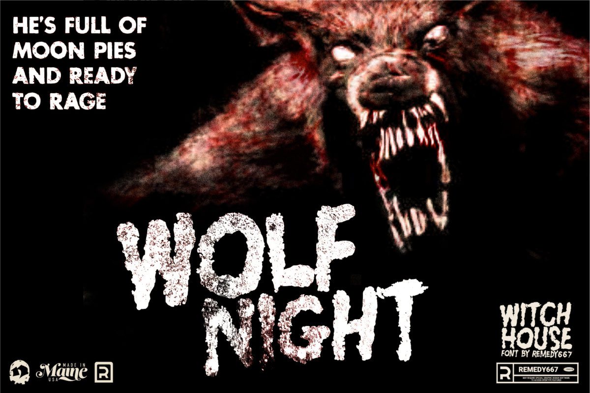 Remedy667 Witch House Horror Font Wolf Night Design