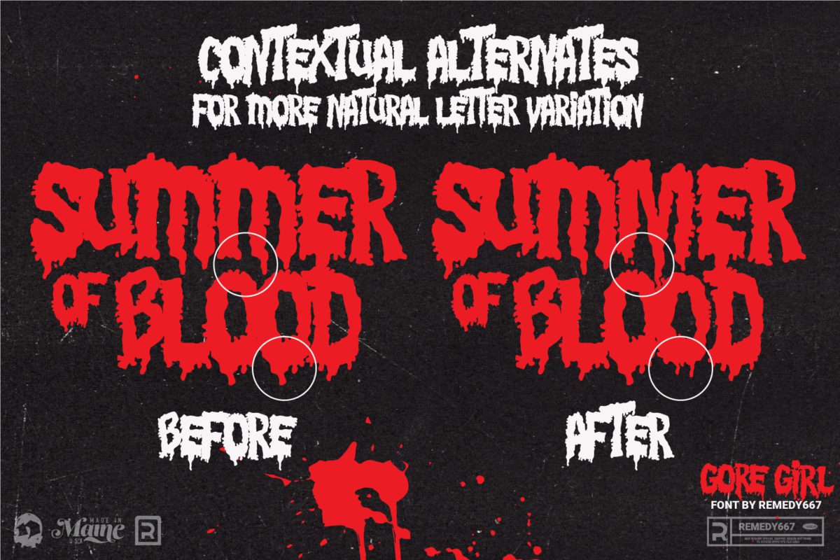 Gore Girl, 90s Teen Horror Font by Remedy667