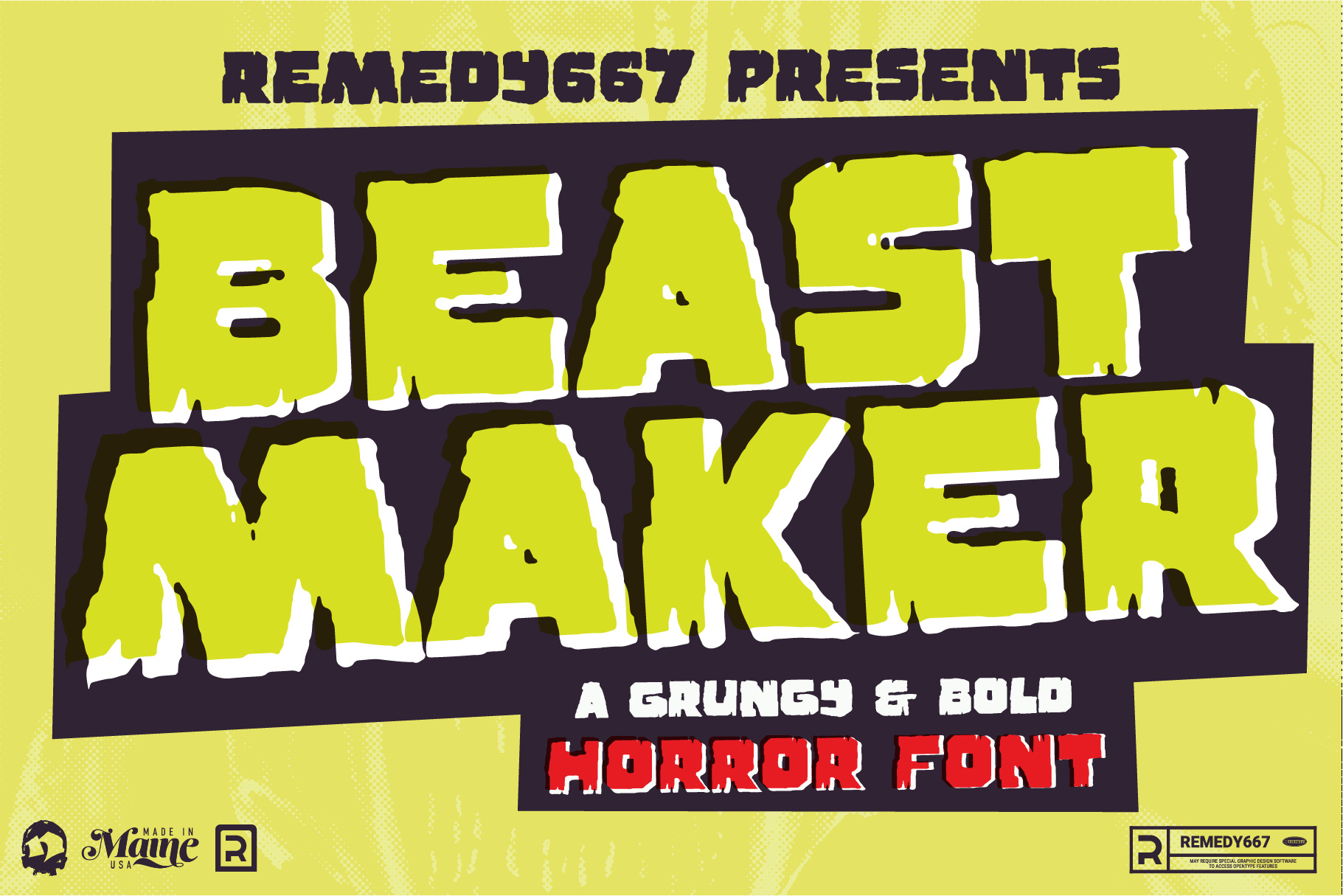 Remedy667 Beast Maker A Grungy & Bold Horror Font
