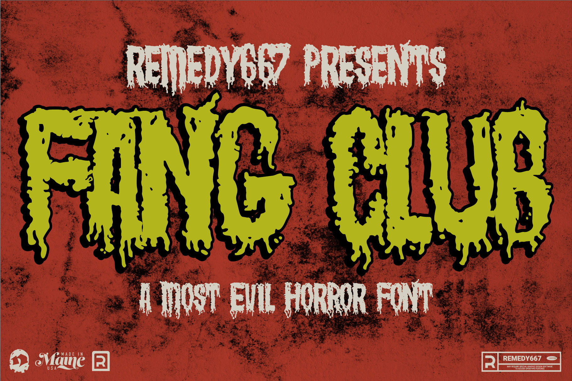 Remedy667 Fang Club An Evil Organic Horror Font Poster "A Most Evil Horror Font"