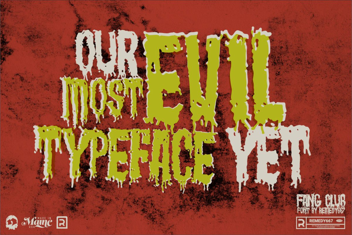 Remedy667 Fang Club An Evil Organic Horror Font Poster "Our Most Evil Typeface Yet"