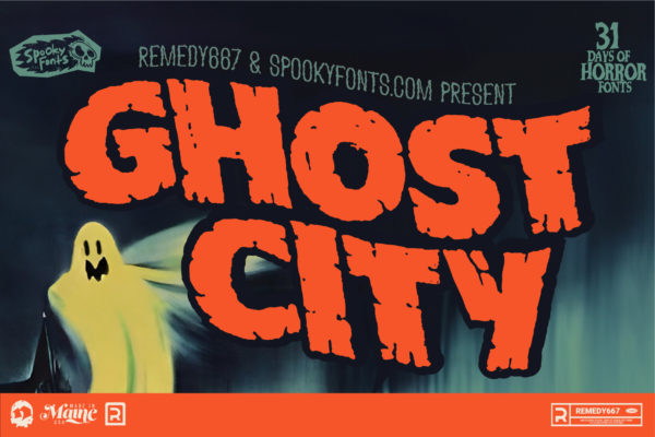 Remedy667 Ghost City Font Poster Classic Horror Font