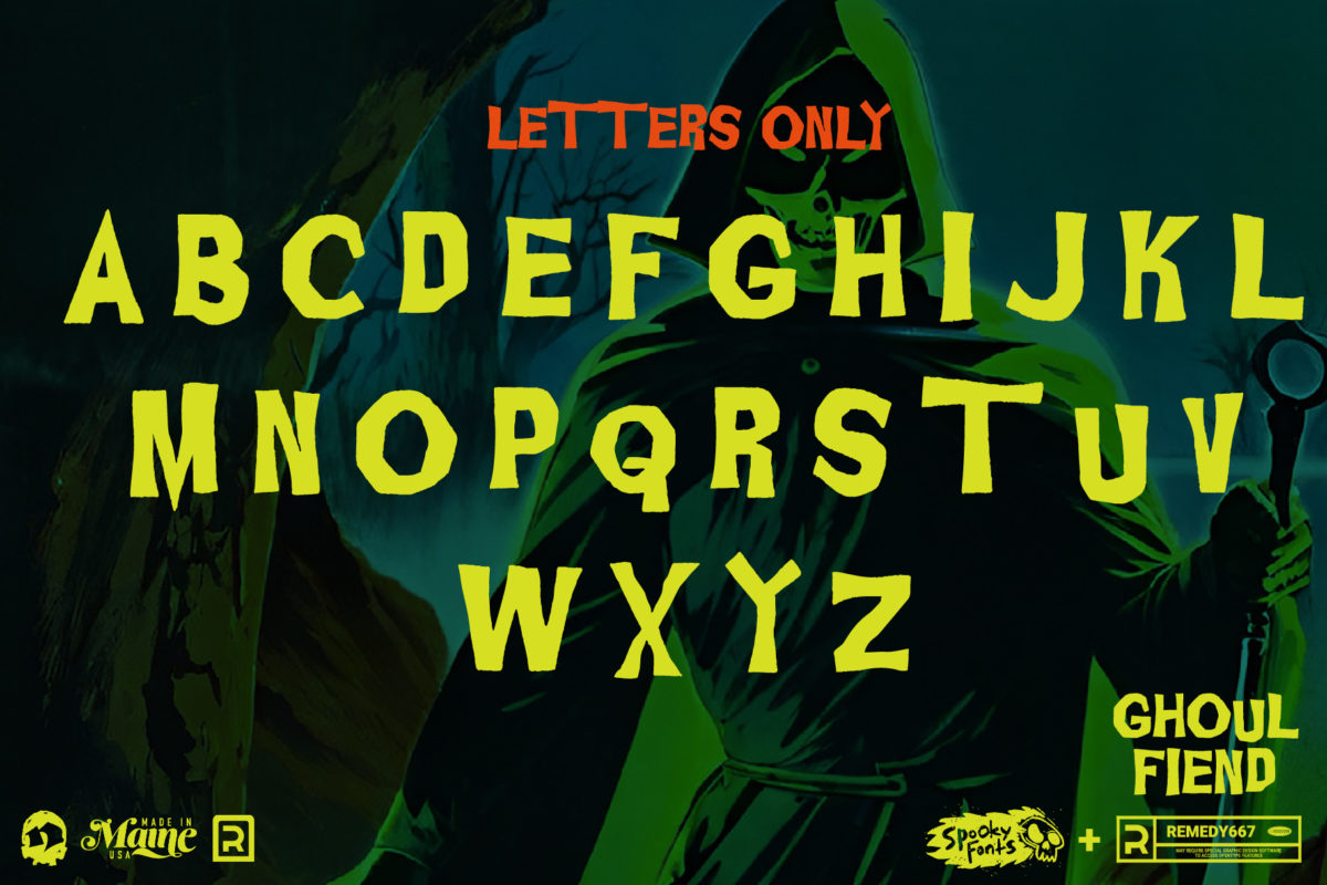 Remedy667 Ghoul Fiend Font Poster Letters Only