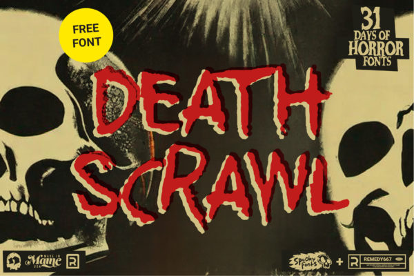 Remedy667 Death Scrawl Font Poster Classic Horror Font