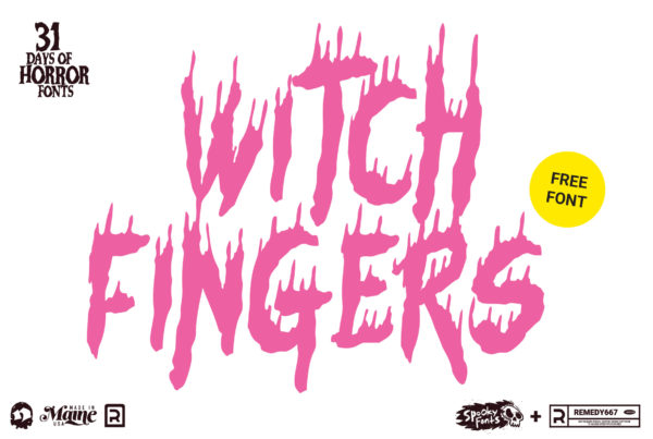 Remedy667 Witch Fingers Font Poster Classic Horror Font