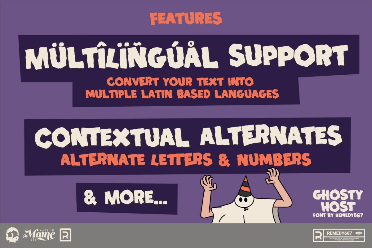 Ghosty Host font by Remedy667 - Multilingual Support