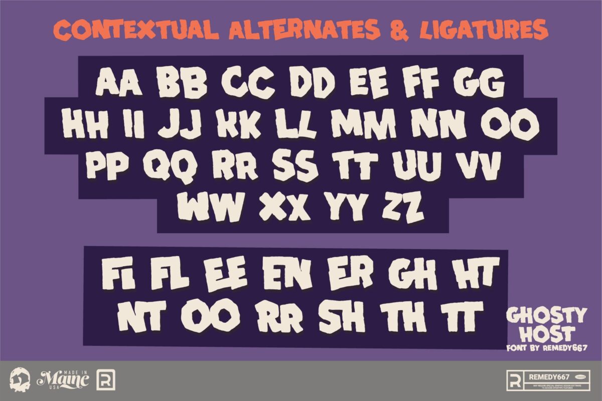 Ghosty Host font by Remedy667 - Contextual Alternates & Ligatures