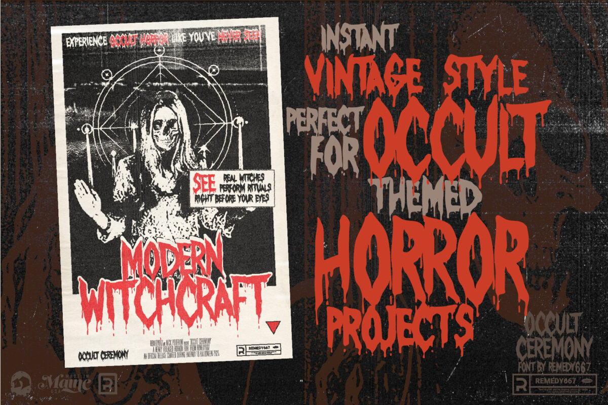 Occult Ceremony - Drippy Horror Font From Remedy667