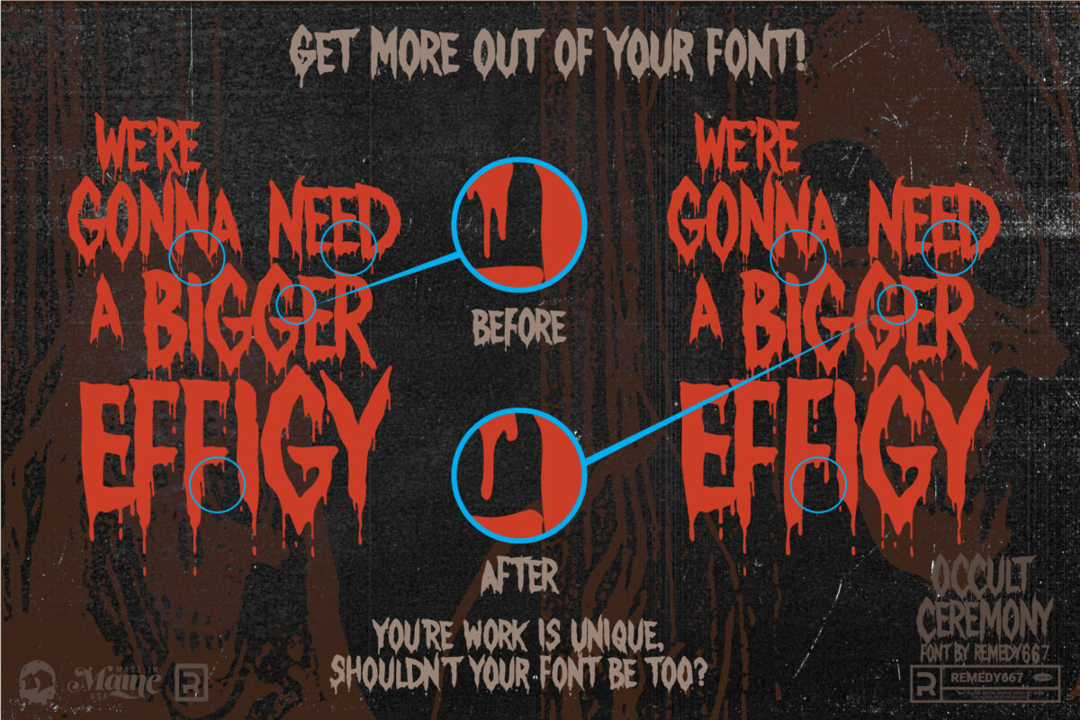 Occult Ceremony - Drippy Horror Font From Remedy667
