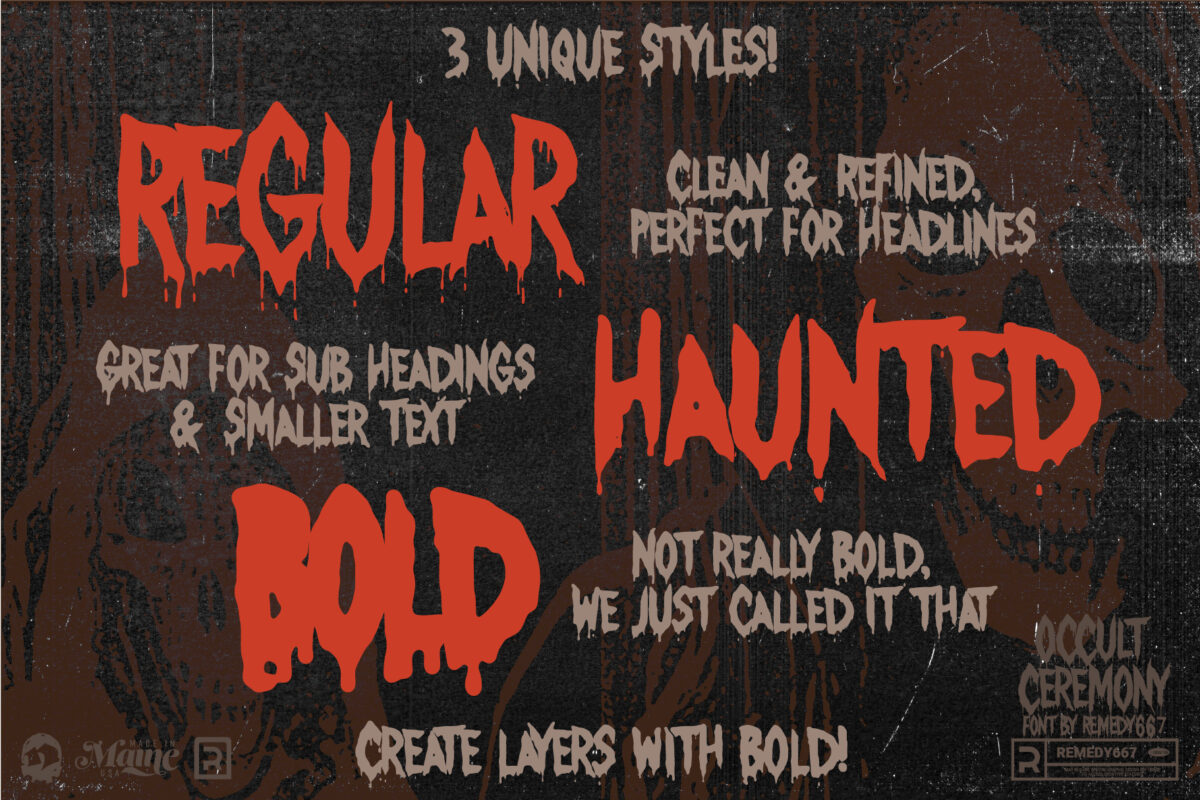 Occult Ceremony - Drippy Horror Font From Remedy667