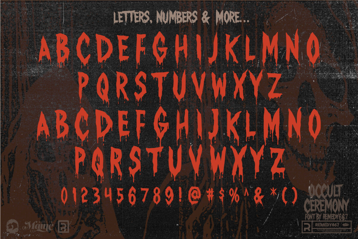 Occult Ceremony - Drippy Horror Font From Remedy667