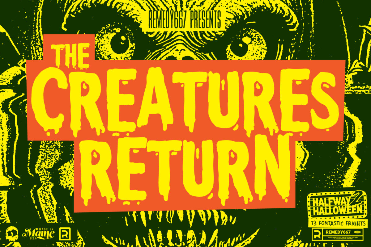 Remedy667 presents Creatures Return - Spooky Halloween Typeface