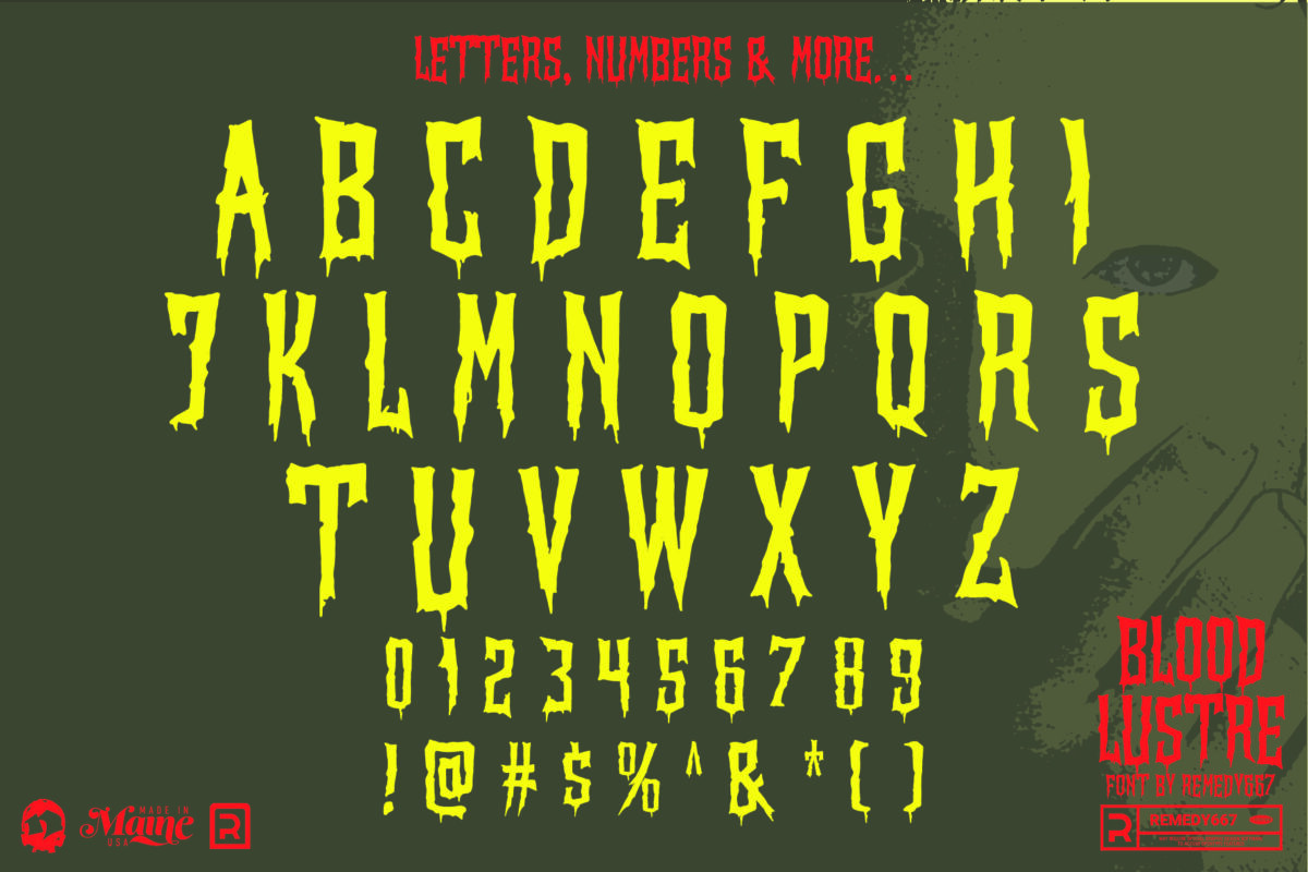 Blood Lustre font by Remedy667 - Letters, Numbers & More…