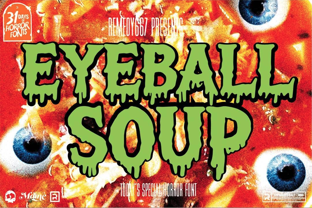 31 Days of Horror Fonts 2025 - Eyeball Soup