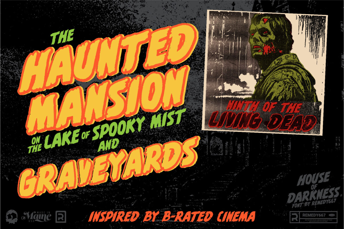 House of Darkness font by Remedy667 - The Haunted Mansion on the Lake of Spooky Mist & Graveyards - Inspired by B-Rated Cinema