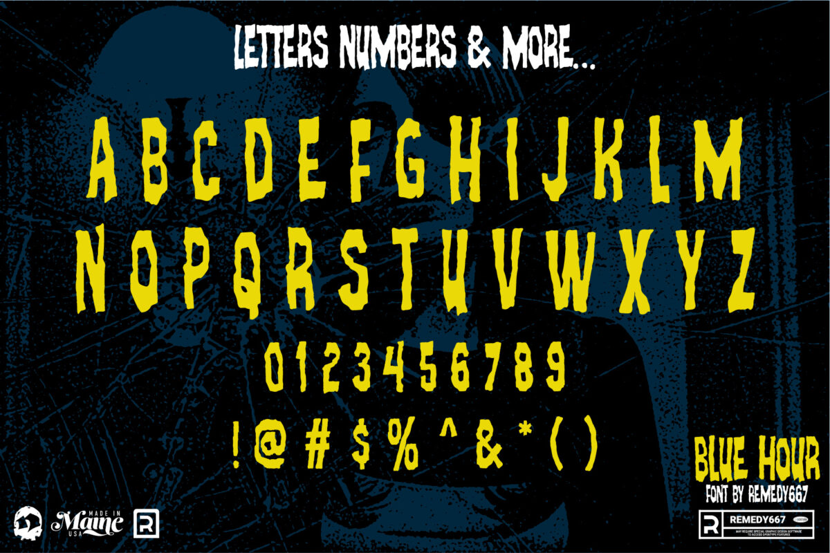 Blue Hour font by Remedy667 - Letters, Numbers & More…