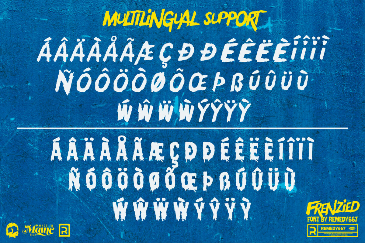 Frenzied font by Remedy667 - Multilingual Support