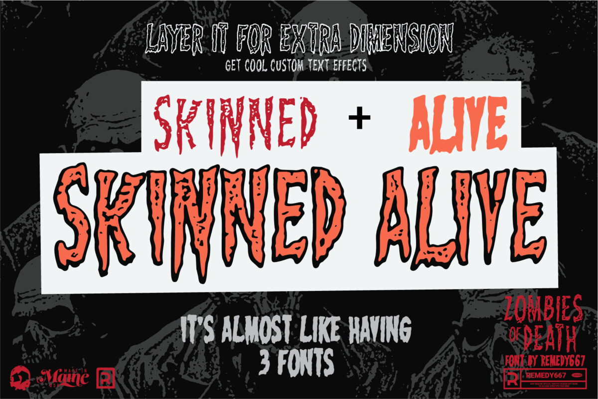 Zombies of Death font by Remedy667 - Layer it for more versatility