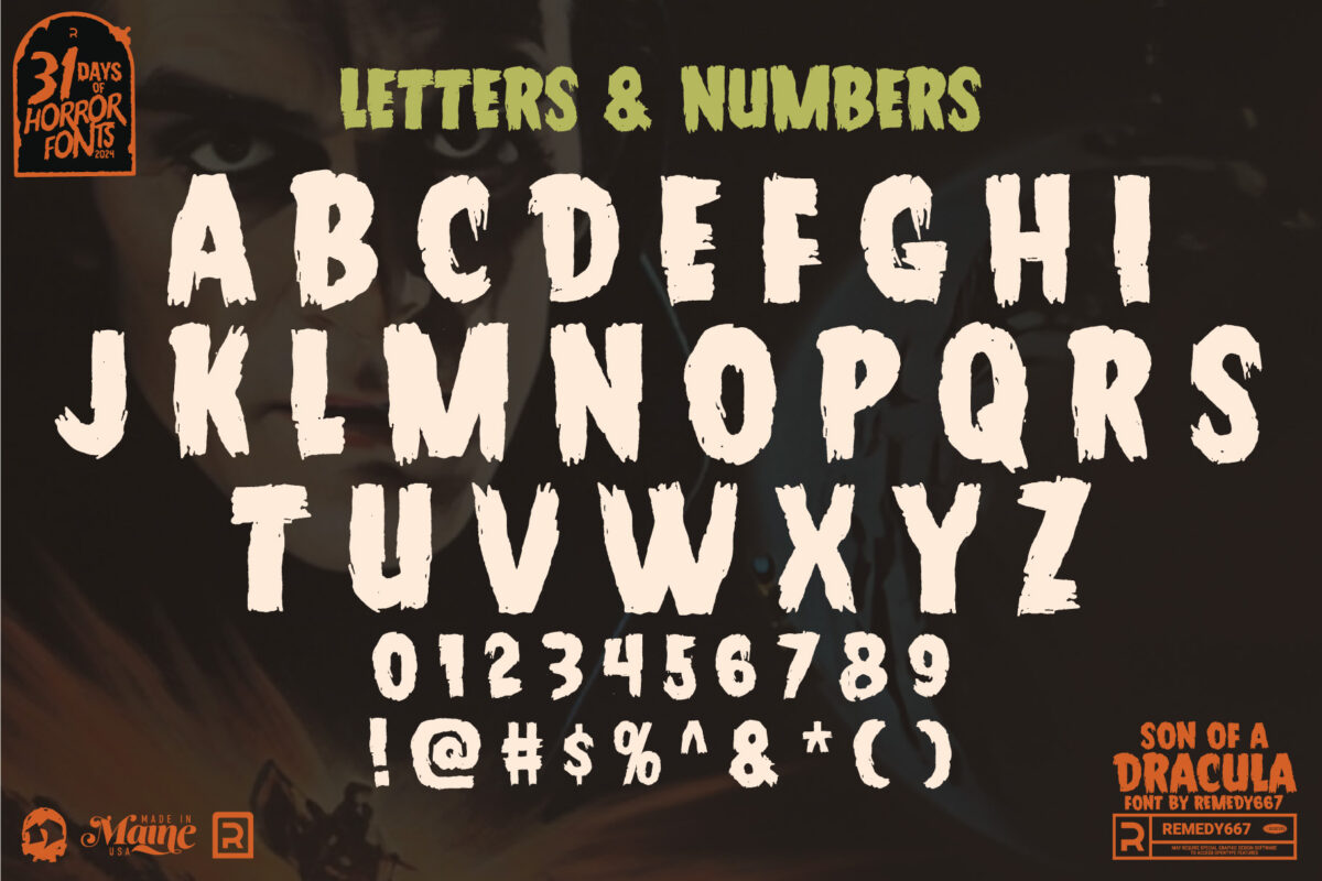 Son of a Dracula font by Remedy667 - Letters, Numbers & More…