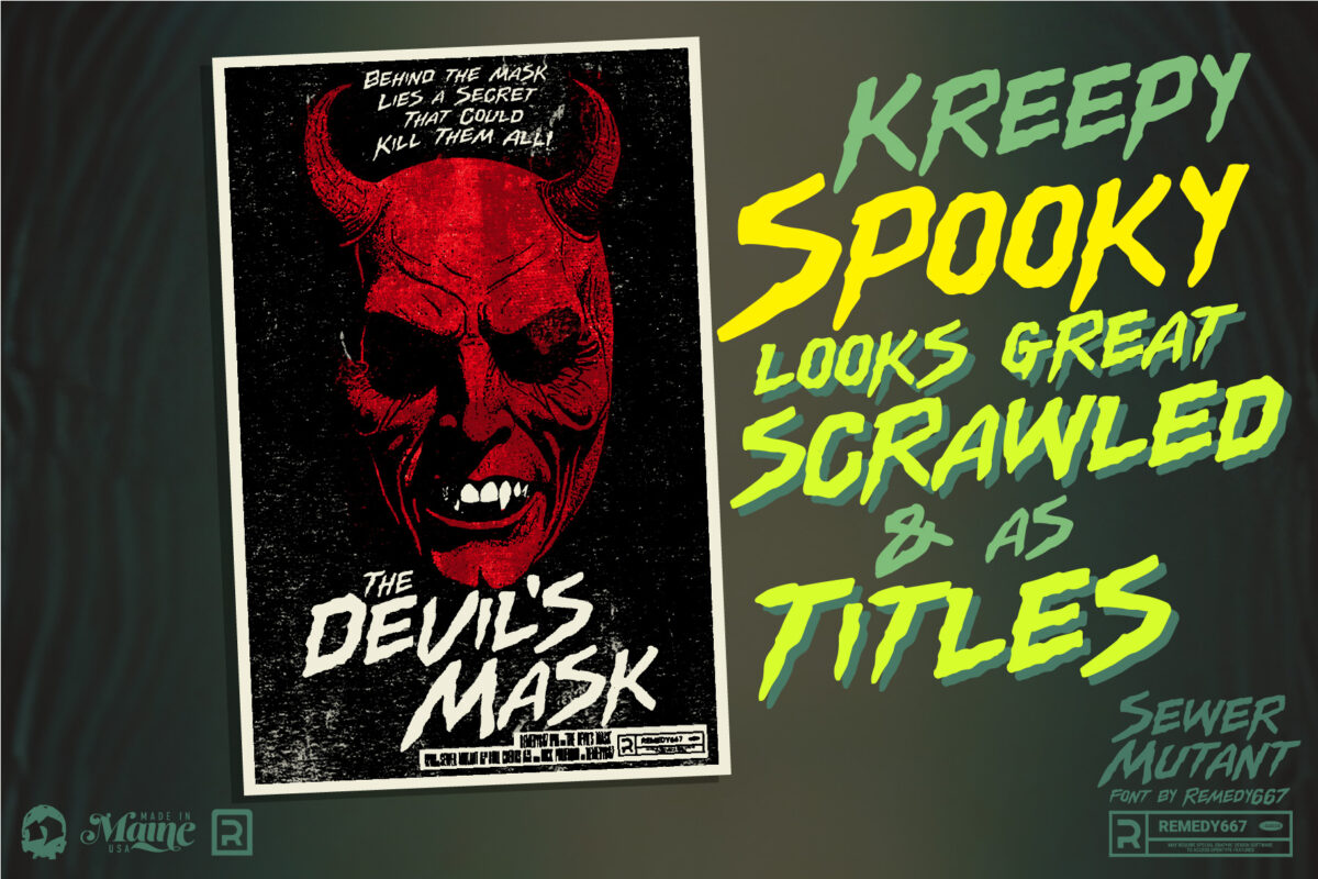 Sewer Mutant font by Remedy667 - Kreepy Spooky Looks Great Scrawled & as Titles