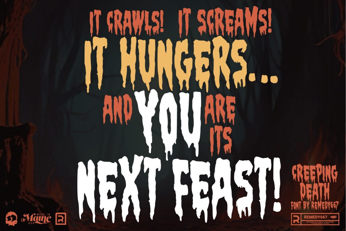 Creeping Death font by Remedy667 - It Crawls! It Screams! It Hungers… and you are its Next Feast!