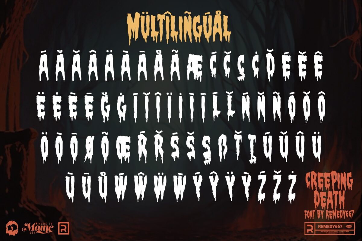 Creeping Death font by Remedy667 - Multilingual Support