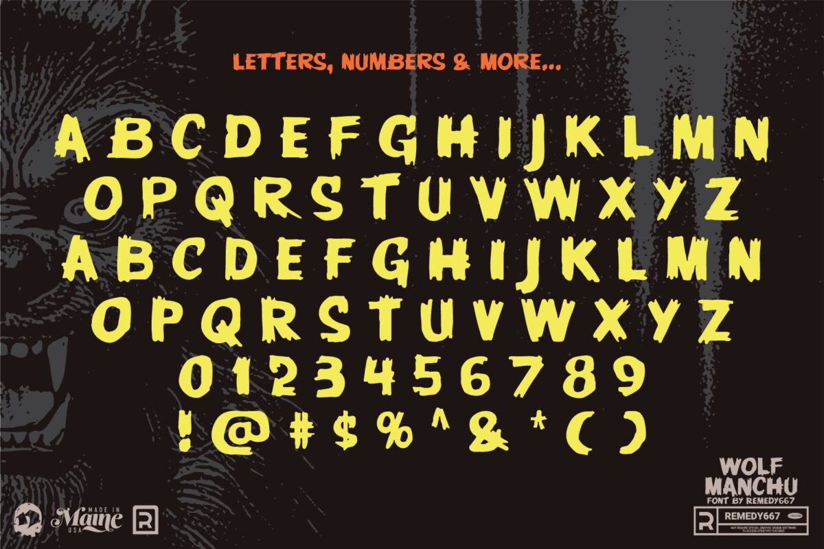 Wolf-Manchu font by Remedy667 - Letters, Numbers & More…