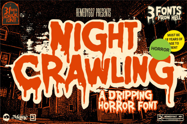 Night Crawling - A New Horror Font from Remedy667, Perfect for Slashers