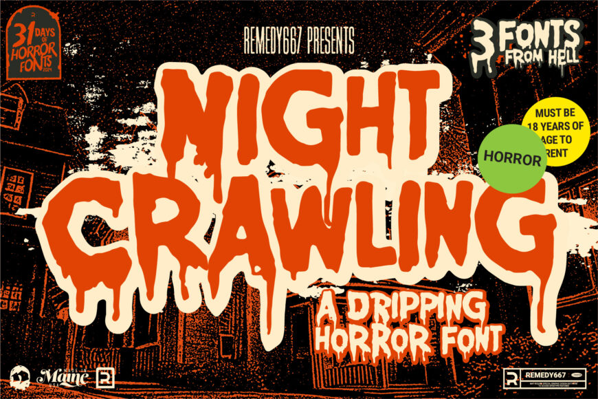 Night Crawling - A New Horror Font from Remedy667, Perfect for Slashers