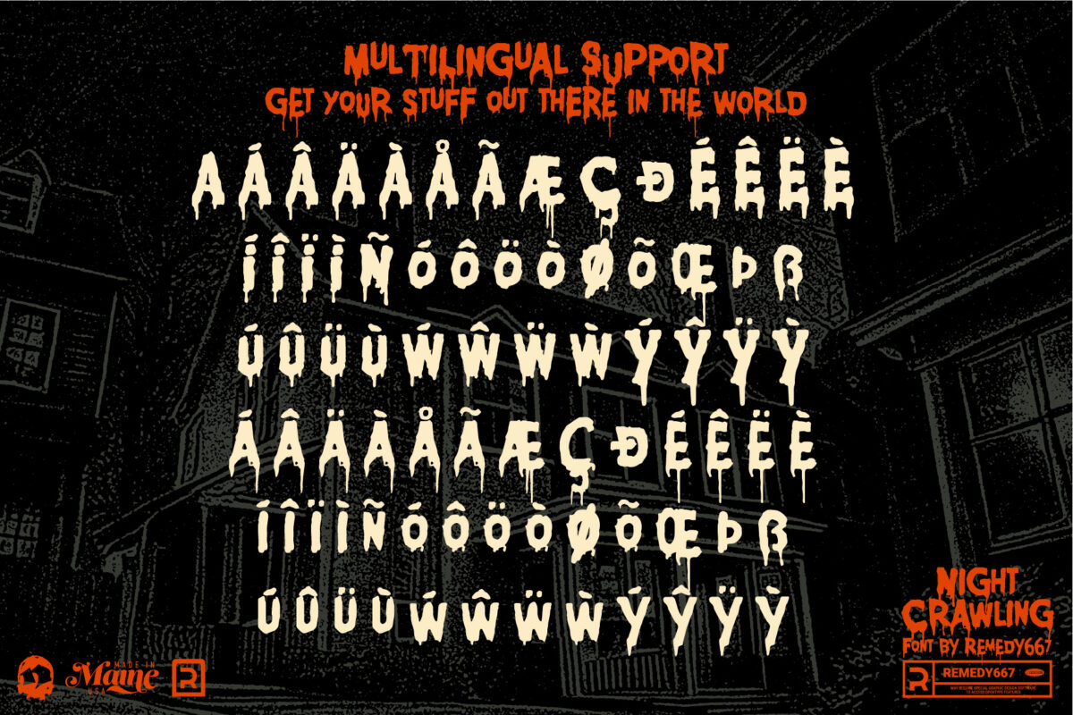 Night Crawling font by Remedy667 - Multilingual Support