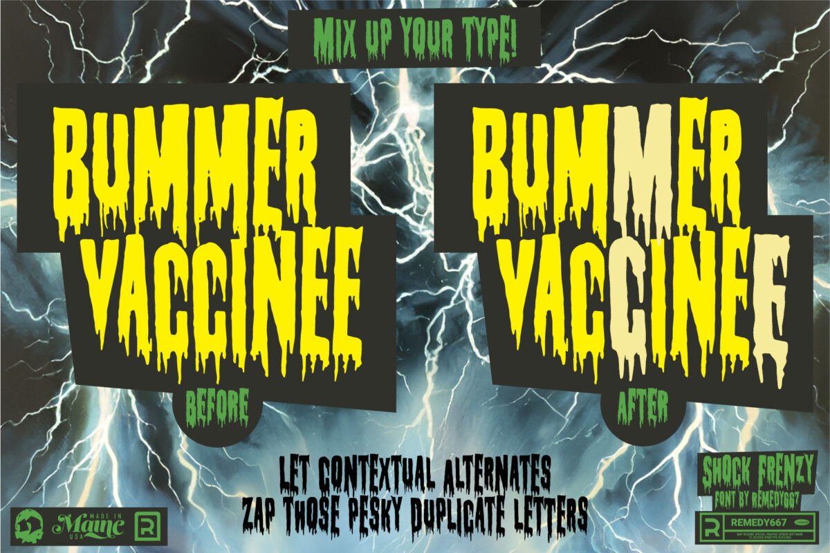 Shock Frenzy - Experimental Horror Font from Remedy667