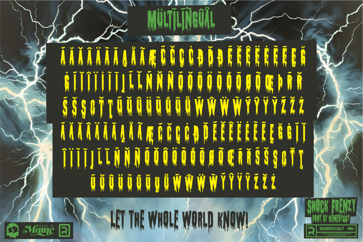 Shock Frenzy - Experimental Horror Font from Remedy667