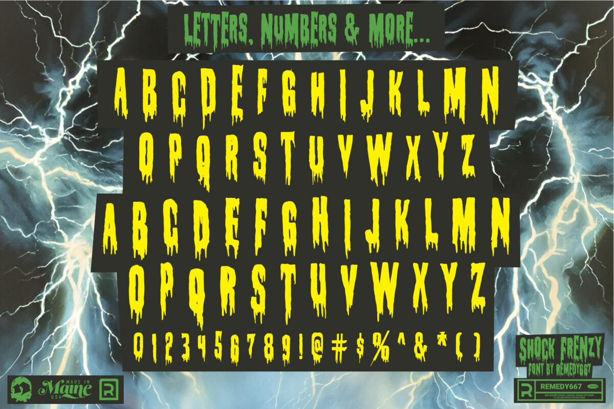Shock Frenzy - Experimental Horror Font from Remedy667