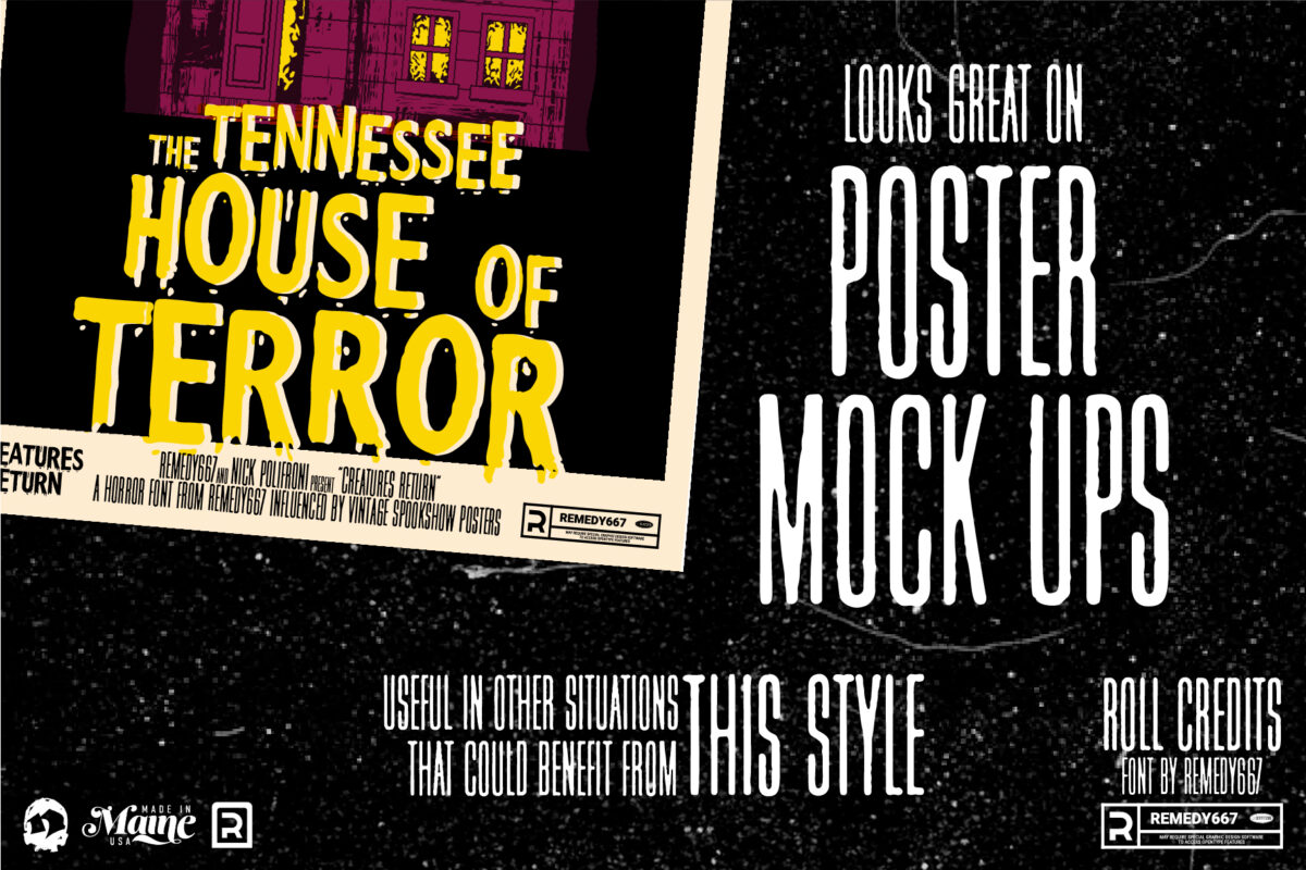 Roll Credits - Gritty Movie Poster Credit Style Font by Remedy667