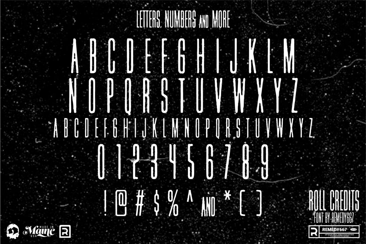 Roll Credits - Gritty Movie Poster Credit Style Font by Remedy667