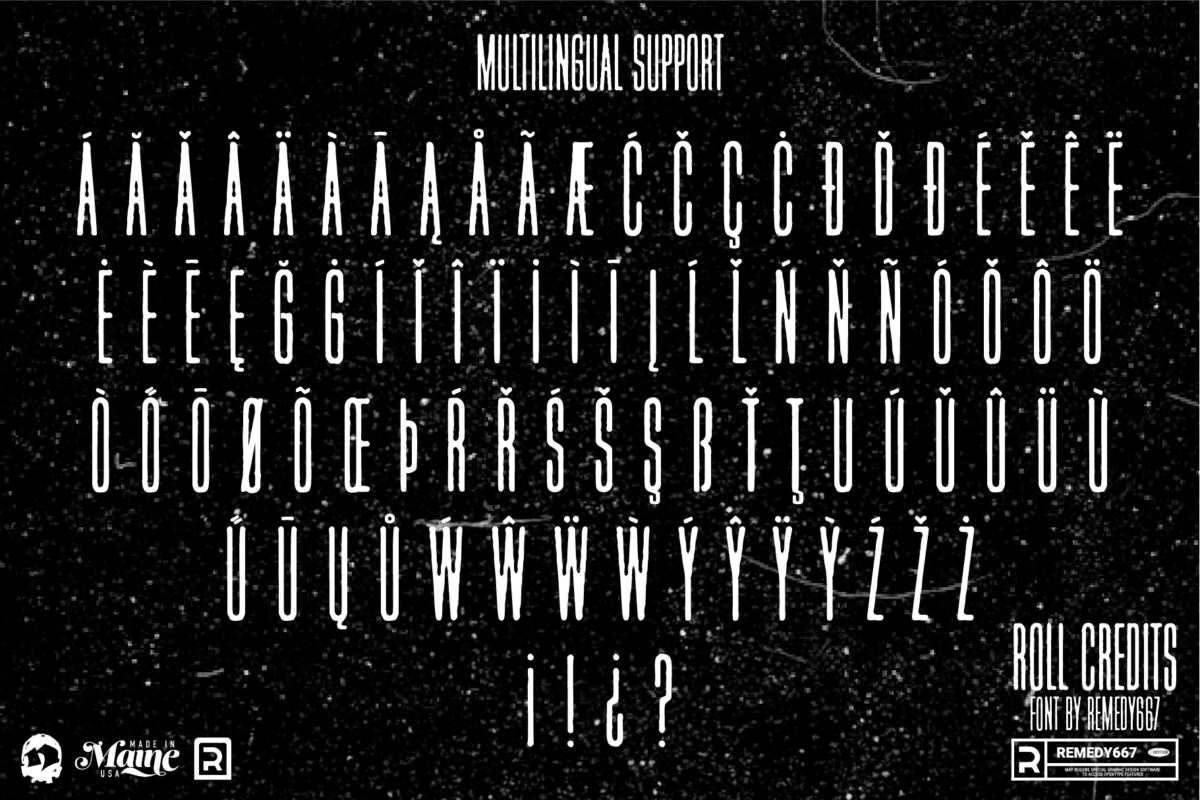 Roll Credits - Gritty Movie Poster Credit Style Font by Remedy667