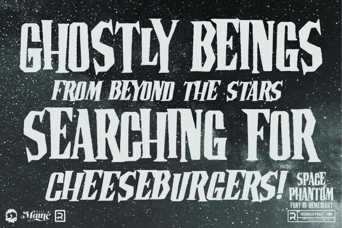 Space Phantom font by Remedy667 - Ghostly Beings from beyond the stars Searching for Cheeseburgers