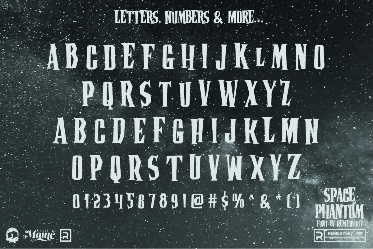 Space Phantom font by Remedy667 - Letters, Numbers & More…