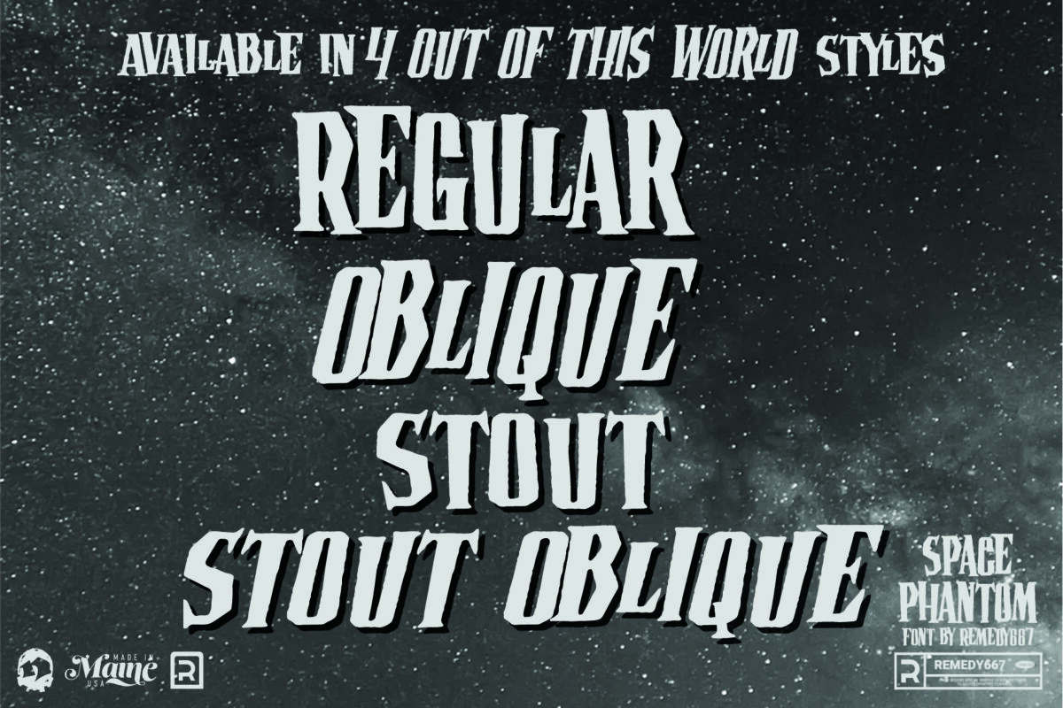 Space Phantom font by Remedy667 - Available in 4 out of this world styles