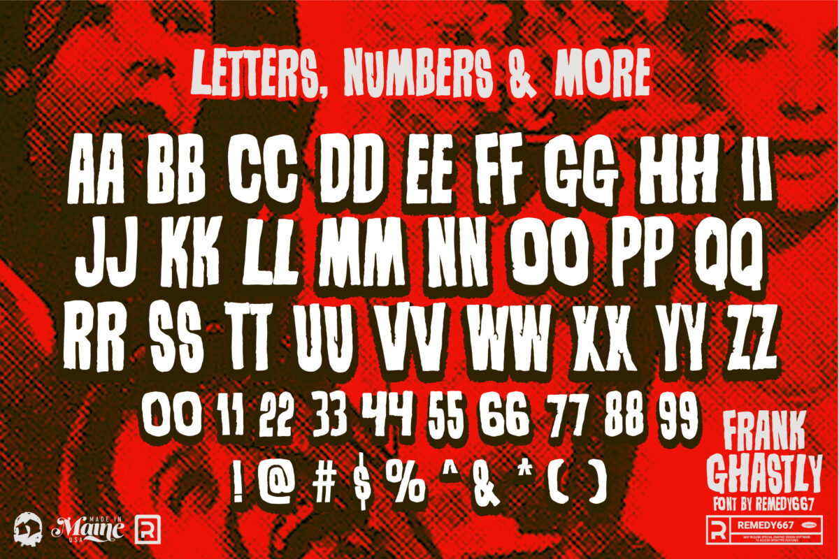 Frank Ghastly font by Remedy667 - Letters, Numbers & More…