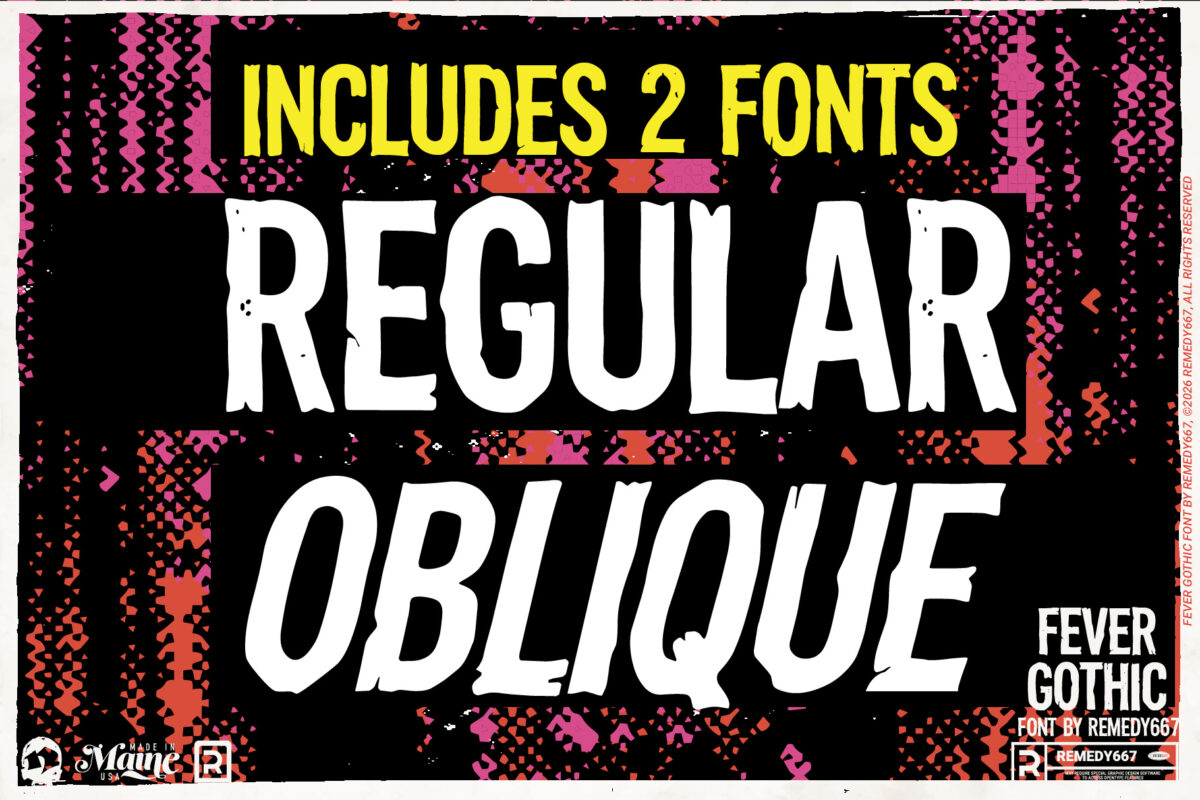 Includes Regular & Oblique styles